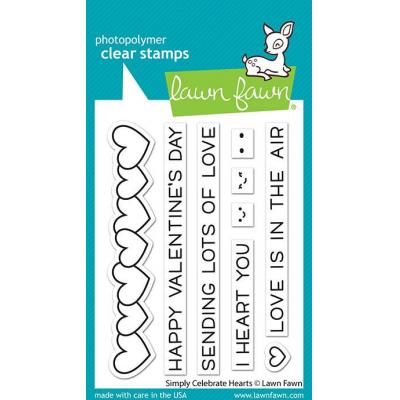 Lawn Fawn Clear Stamps - Simply Celebrate Hearts